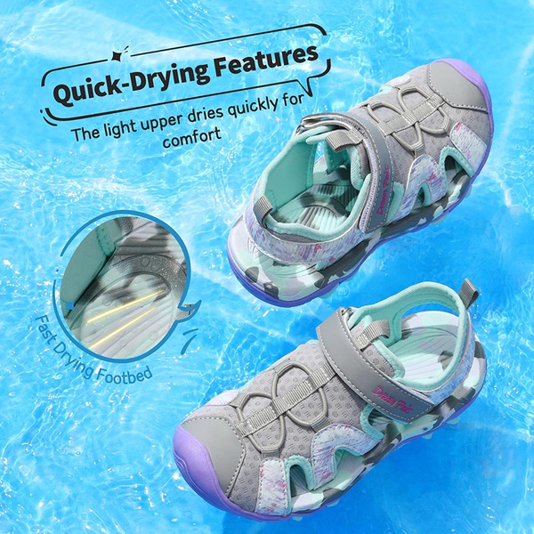Summer Outdoor Athletic Sport Sandals - LIGHT GREY PURPLE - 3